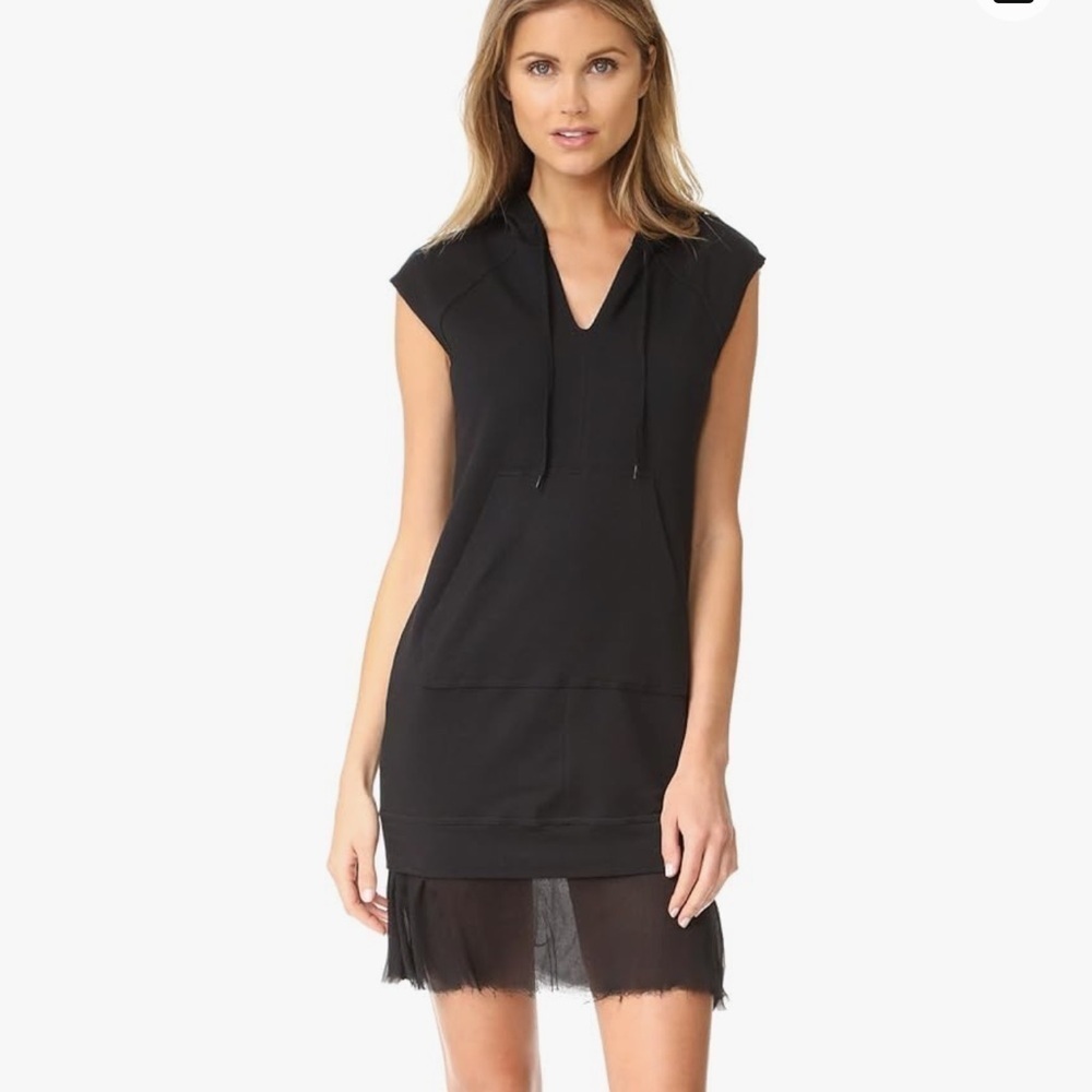 Bailey 44  Women's Cool Down Dress black sleeveless jersey hooded